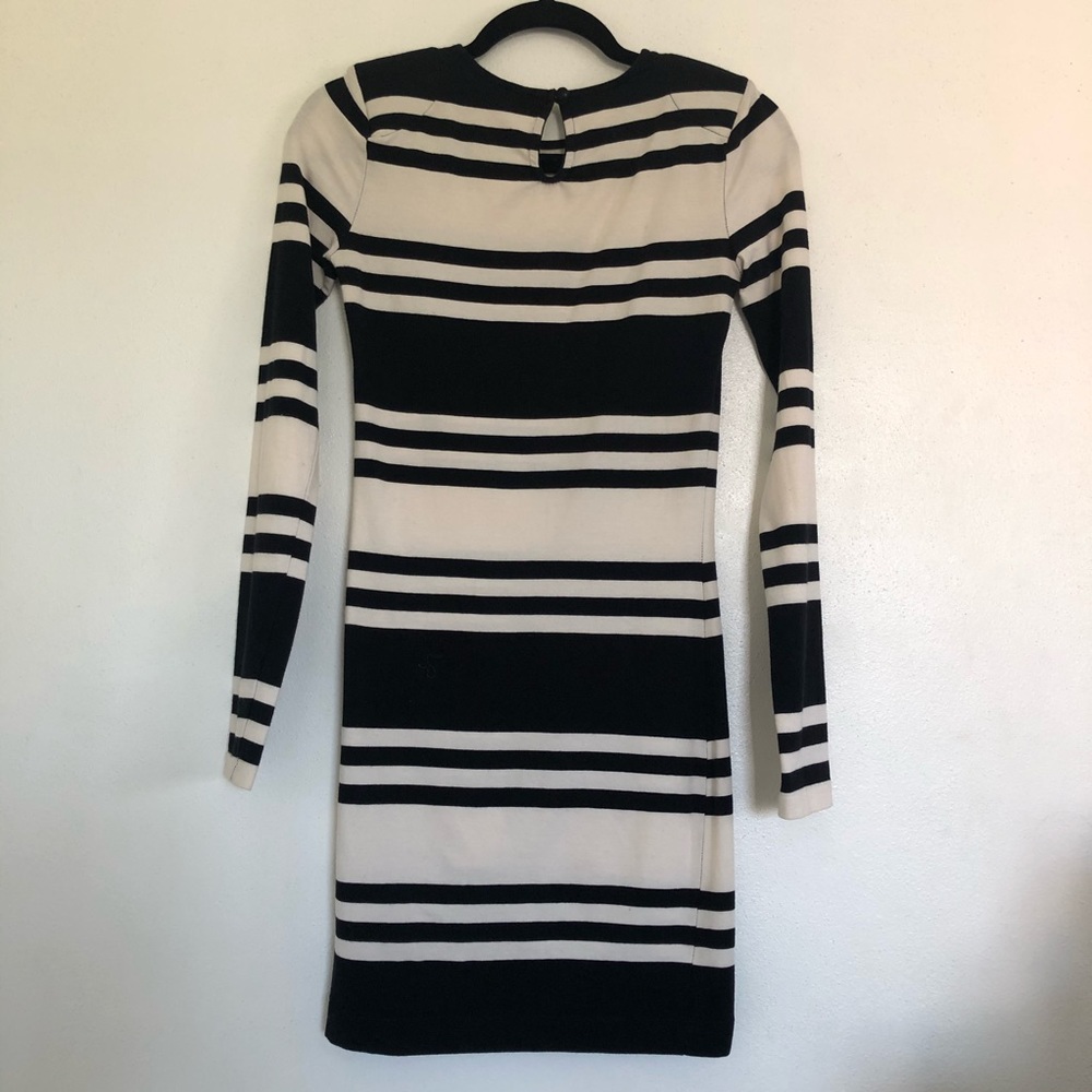 French Connection Black and White striped Dress. - Picture 2 of 4